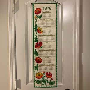 Vintage 1970s Wall Hanging Calendar Felt ‘76